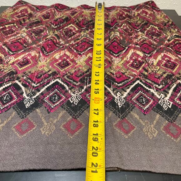 J.Jill Straight & Pencil Stretch Skirt L Multicolor Cotton Blend Geometric Print - Picture 6 of 7